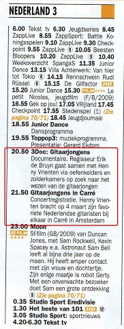 Gitaar jongens show ticket#!l 2-5 Amsterdam Carré March 04 2013 Collection Casper Roos